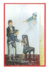 Postcard Pinocchio puppet