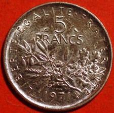 Francia 5 franchi 1971 KM#