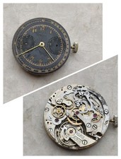 40s LANDERON 39 CHRONOGRAPH VINTAGE WATCH MOVEMENT UHREN BALANCE OK FOR PARTS