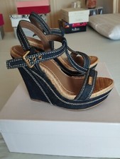 scarpe donna Liu Jo, zeppe in jeans con cinturino, numero 35