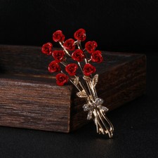 Spilla bouquet rosa cristallo