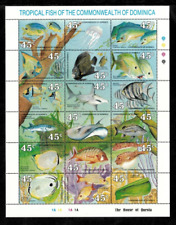 Dominica 1990 - Pesce Tropicale - Foglio di 18 francobolli - Scott #1232 - MNH