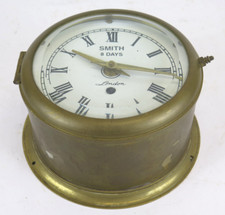 OROLOGIO DA NAVE ANTICO SMITH 8 DAYS LONDON IN OTTONE DA PARETE NAVALE LN26