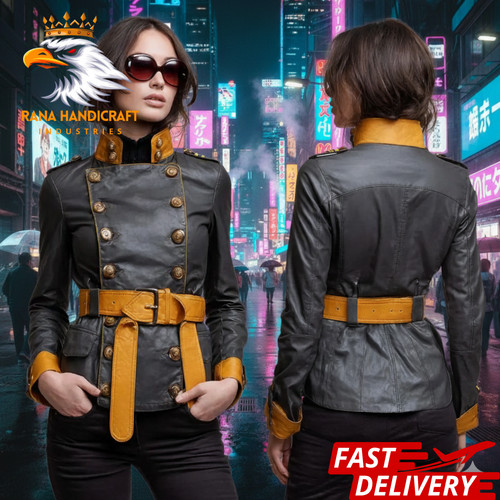 Giacca donna militare pelle