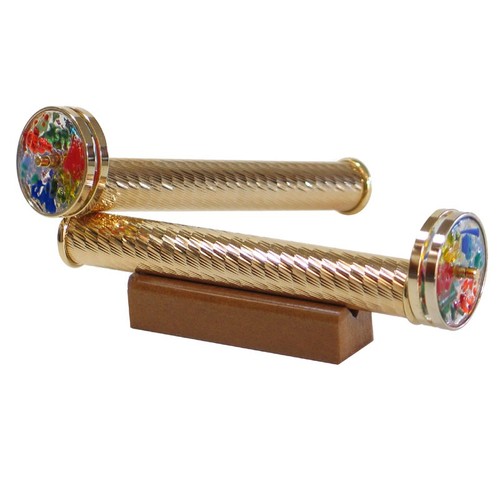Caleidoscopio ottone dorato - caleidoscopio, in