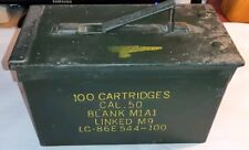 Scatola munizioni militare Vintage USA 100 Cartridges Cal. 50 Blank M1A1