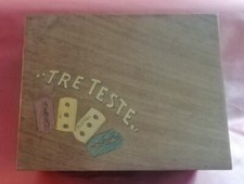 ESPOSITORE PUBBLICITARIO LAMETTE TRE  TESTE VINTAGE IN LEGNO INTAGLIATO 30/40