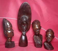 4 busti testa tribale africana
