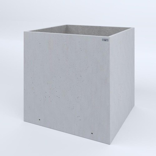 Fioriere cemento lisce cubo - cemento,