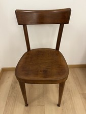 Sedia In Legno Massello Vintage Anni 60 Con Seduta E Schienale Curvo