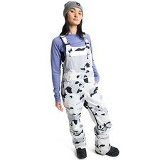 Burton Avalon Bib Salopette Donna Pantaloni da Sci e Snowboard Bianco Mimetico