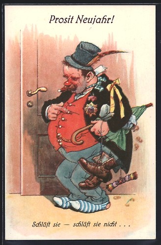 Cartolina uomo grosso - uomo, e