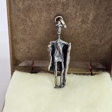  Pendente bronzetto nuragico guerriero capotribù Sardegna argento 800 