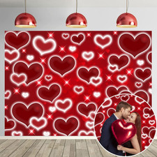 Cuore Rosso Foto Sfondo 7X5Ft