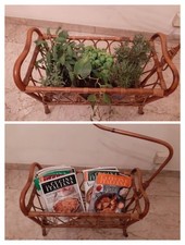 Culla Vimini Anni 50 Fioriera  Portariviste