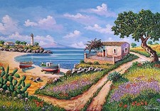 Quadri dipinti di paesaggi e