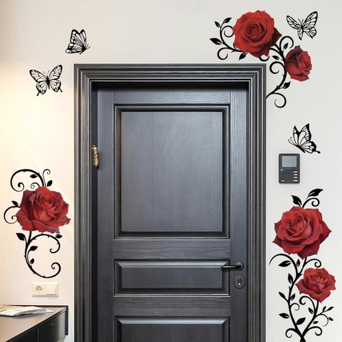 Rose rosse adesivi murali - adesivi,