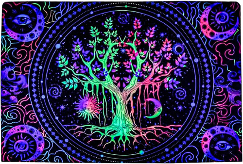 Arazzo viola motivo albero - arazzo, viola,