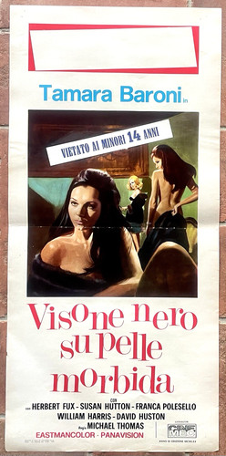 Locandina visone nero pelle - nero, su