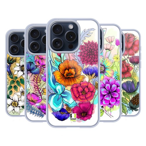 Head case fiori acquarellati - case,