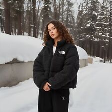 Giacca The North Face Nuptse cropped sherpa pile alta nera tutte le taglie prezzo consigliato £ 320