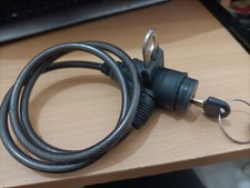 LUCCHETTO nero CATENA PER BICI SCOOTER 2 CHIAVI CAVO ACCIAIO SICUREZZA ANTIFURTO