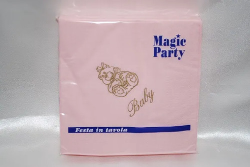 Tovaglioli nascita bebe rosa - tovaglioli,