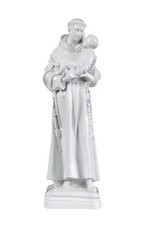 Statua Sant'Antonio da Padova (polvere di marmo - quarzo spagnolo, bianco)