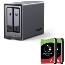 Sistema NAS Ugreen NASync DXP2800 2 bay + disco rigido SEAGATE 16 TB (2 x 8 TB)