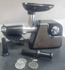 tritacarne elettrico con tre trafile completo di accessorio spremipomodoro black