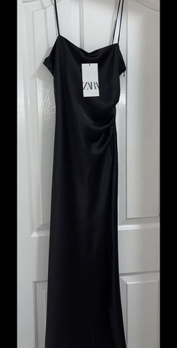 Zara abito midi slip nero - abito,