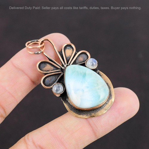 Ciondolo naturale larimar - ciondolo,