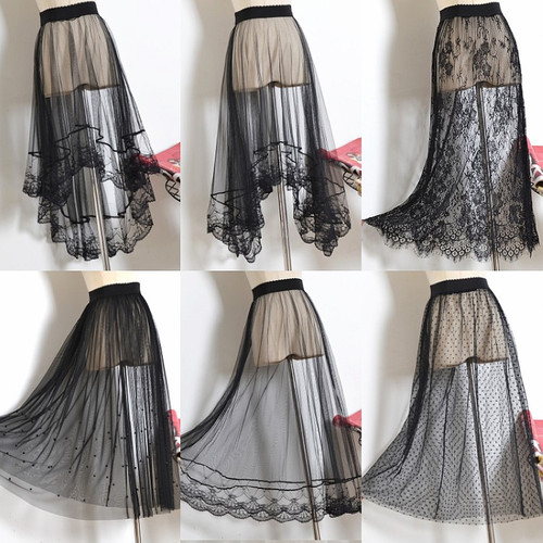 Gonna donna pizzo rete - , tulle