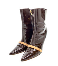 Louis Vuitton stivali in PVC marrone scarpe da donna taglia US 7 autentici