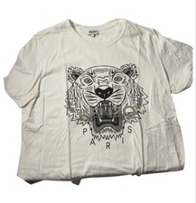 Kenzo t-shirt uomo tiger bianco collo tondo maniche corte