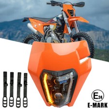 E24 Faro LED Con Maschera Arancione Per KTM SMC-R 690 EXC XCW 250 350 450 501