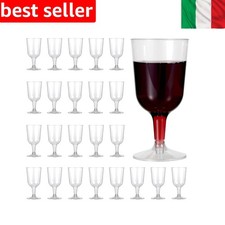 48 Calici in Plastica Rigida Lavabili, 180ml – Eleganti, Resistenti e Riutili...