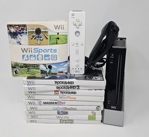 Nintendo black wii console - nintendo,
