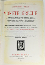 MONETE GRECHE di Ambrosoli Ricci 1917 Manuali Hoepli Numismatica Libro Vintage