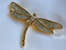 Spilla Libellula Swarovski Gold Tone  Vintage