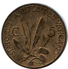 5 CENTESIMI 1931 VATICANO