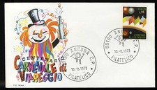 ITALIA 1973 - FDC ROMA - Centenario CARNEVALE DI VIAREGGIO - MODELLO 1