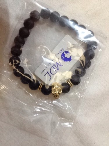 Bracciale con teschio dorato - ,