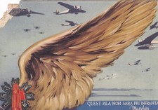 CARTOLINA MARINA MILITARE ,QUEST'ALA NON SARA' PIU' INFRANTA - ANGOLO - 1940