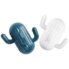 2 pezzi ganci a forma di cactus ganci creativi autoadesivi ganci portaoggetti senza unghie