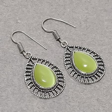 Orecchini verdi a forma di pera Monalisa pietre preziose moda gioielli...