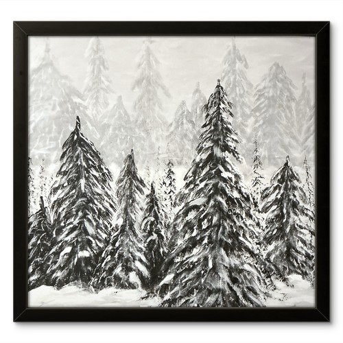 Foresta neve invernale - di,