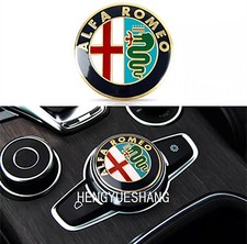 1Pcs Alfa Romeo Logo Giulia Stelvio Center Console Decorative Badge Gold