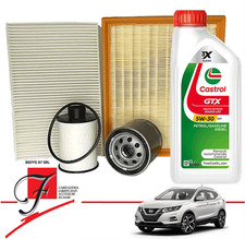 KIT TAGLIANDO 4 FILTRI + 5LT CASTROL NISSAN QASHQAI 1.5 DCI 81KW 110CV DAL 2013