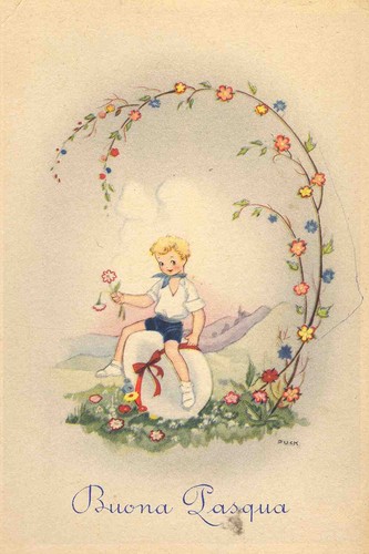 Cartolina buona pasqua croce - buona,